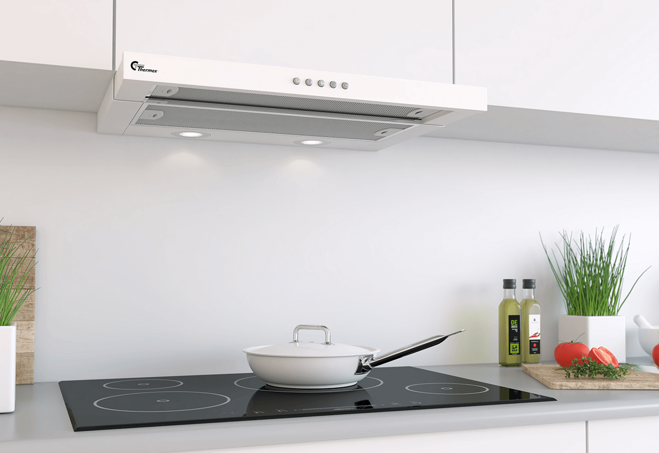 Super Silent Utdragbar 600 mm Vit Utan motor