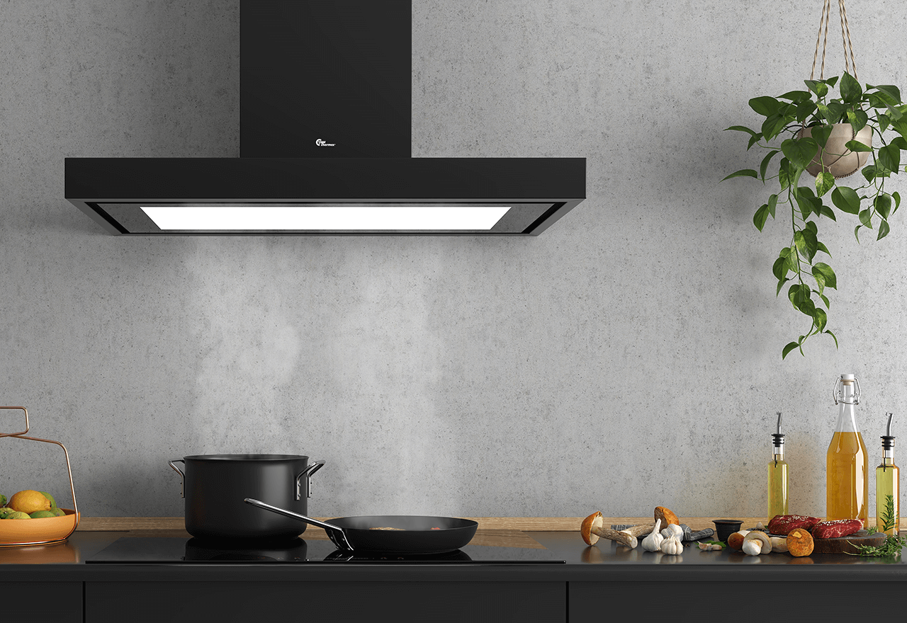 Harwich Lux - 90 cm, Vägg, svart m/motor