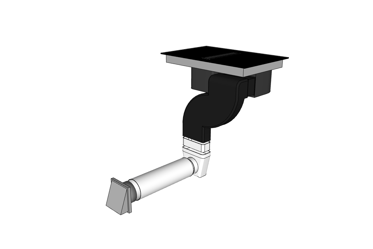 Utblåsningskit, rostfritt stålgaller för Downdraft One