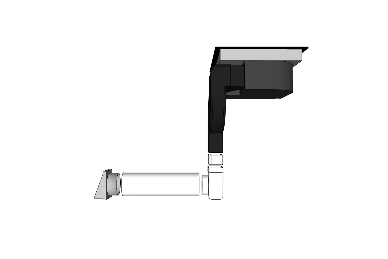 Utblåsningskit, rostfritt stålgaller för Downdraft One