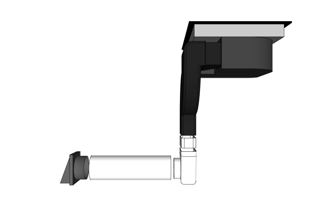 Utblåsningskit, antracit for Downdraft One