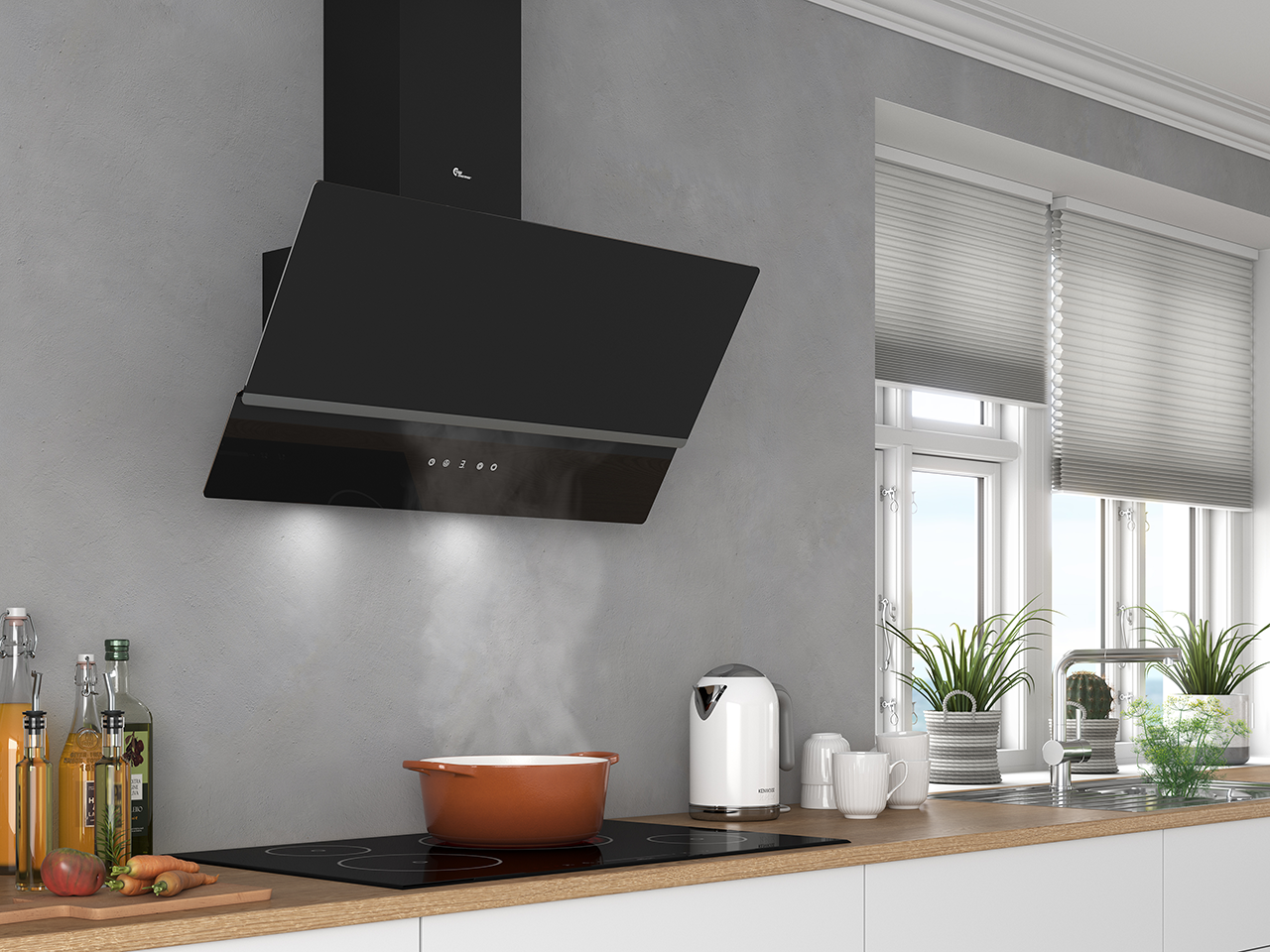 Glasgow 80 cm svart med motor Glasgow 80 cm svart med motor