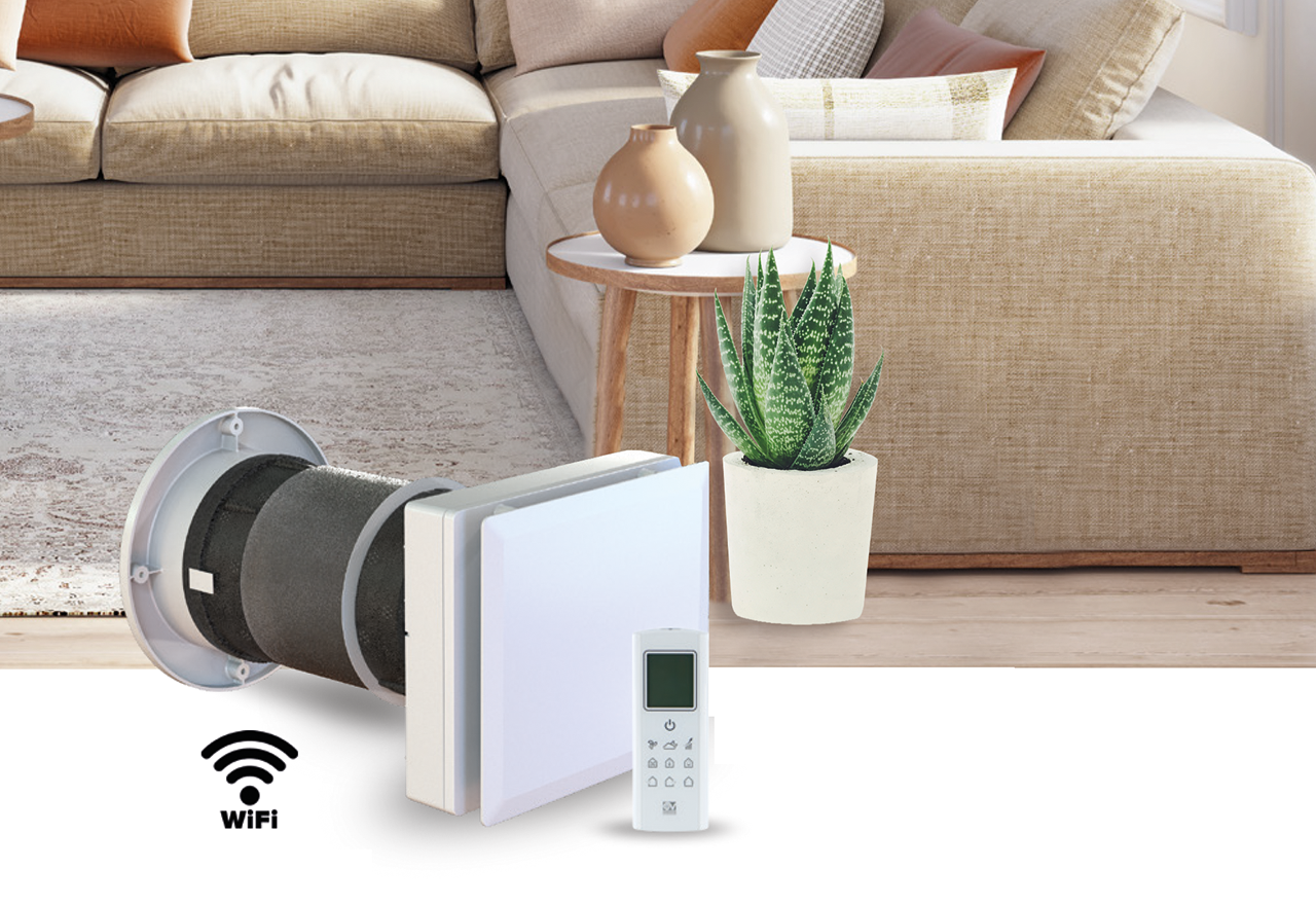 HRW Ø100 Multicom med fjärrkontroll - Värmeåtervinning